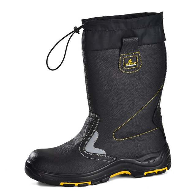 Heavy Duty Industrial Pull-On Winter Rigger Warm Fur Lining Safety Boots