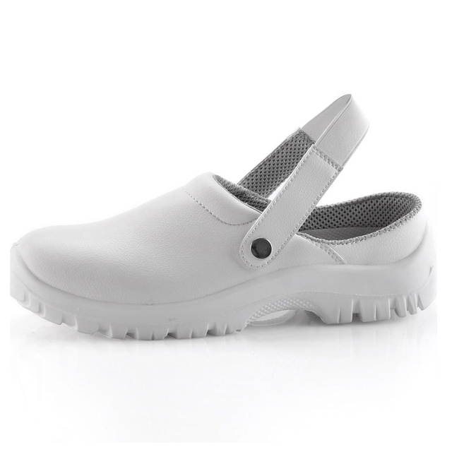 White Kitchen Safety Shoes with Slip Resistant Protection